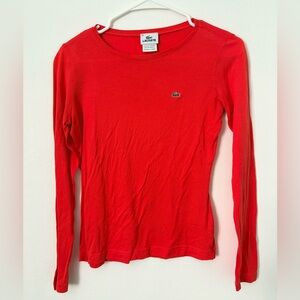 Vintage Orange Lacoste Long Sleeve Shirt